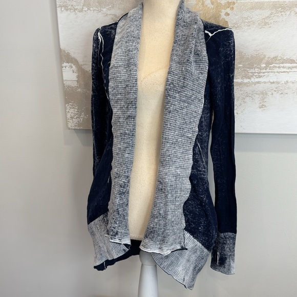 BLANC NOIR huntress  drape front cardigan in dress blues size small - Picture 5 of 8